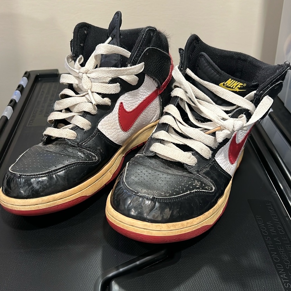 Nike Dunk High Patent Toe Bred Jordan Chicago 1 317982-061 Men’s Size 9